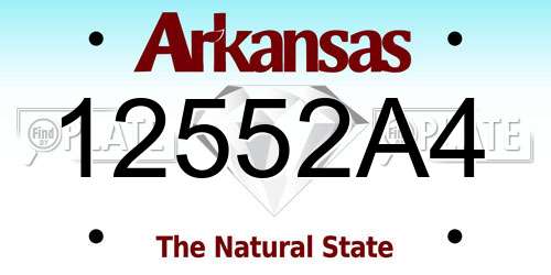 12552A4 Arkansas License Plate