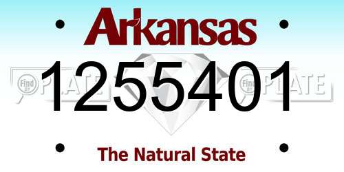 1255401 Arkansas License Plate
