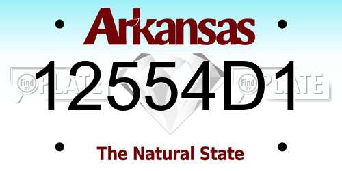 12554D1 Arkansas License Plate