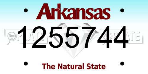 1255744 Arkansas License Plate