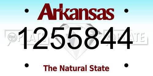 1255844 Arkansas License Plate
