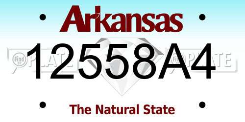 12558A4 Arkansas License Plate