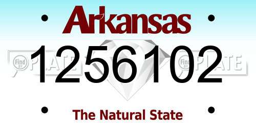 1256102 Arkansas License Plate