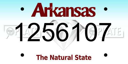 1256107 Arkansas License Plate