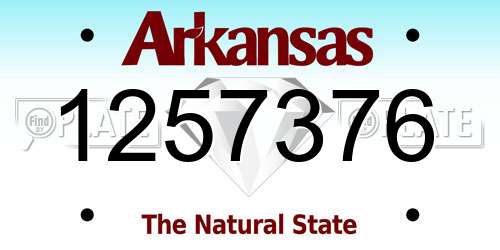 1257376 Arkansas License Plate
