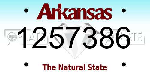 1257386 Arkansas License Plate