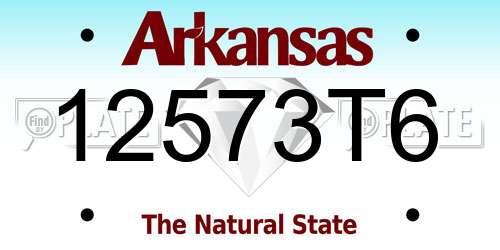 12573T6 Arkansas License Plate