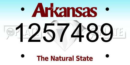 1257489 Arkansas License Plate