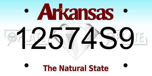 12574S9 Arkansas License Plate