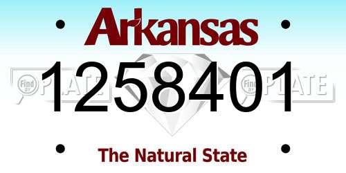 1258401 Arkansas License Plate