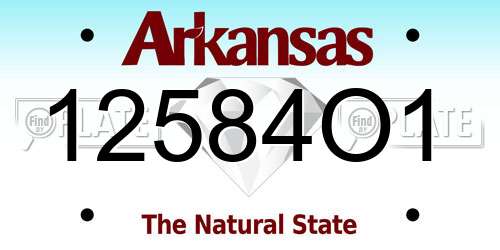 12584O1 Arkansas License Plate
