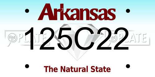125C22 Arkansas License Plate