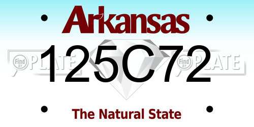 125C72 Arkansas License Plate