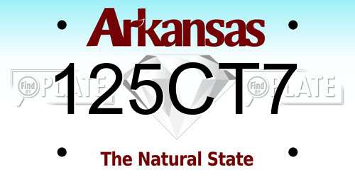 125CT7 Arkansas License Plate