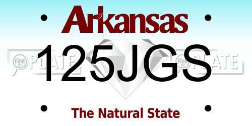 125JGS Arkansas License Plate