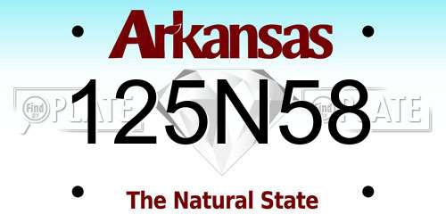 125N58 Arkansas License Plate