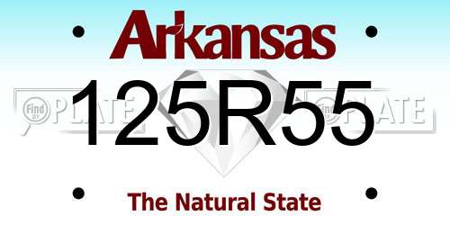 125R55 Arkansas License Plate