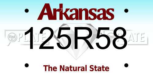 125R58 Arkansas License Plate