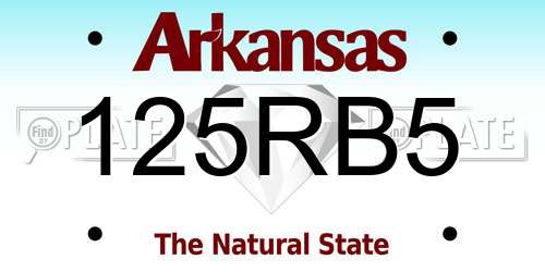 125RB5 Arkansas License Plate