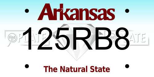 125RB8 Arkansas License Plate