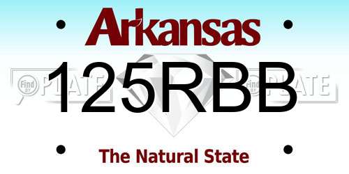 125RBB Arkansas License Plate