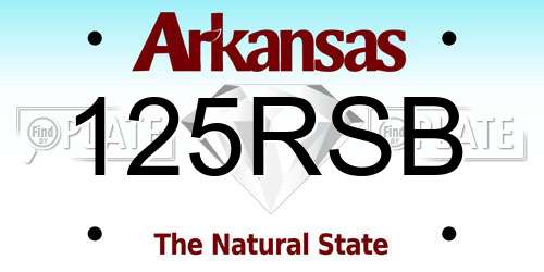 125RSB Arkansas License Plate