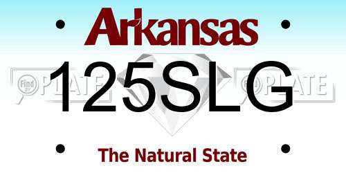 125SLG Arkansas License Plate