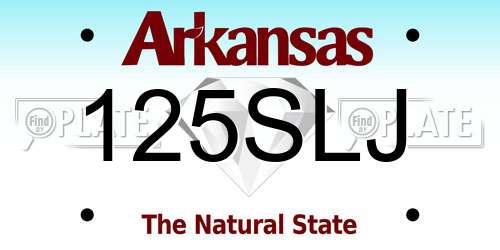 125SLJ Arkansas License Plate