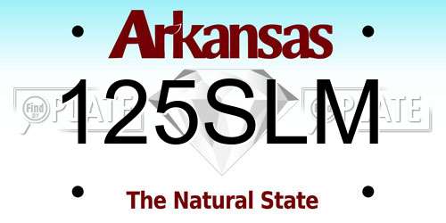 125SLM Arkansas License Plate