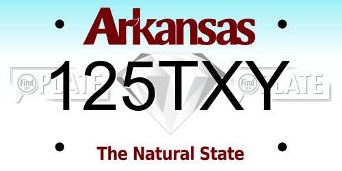 125TXY Arkansas License Plate