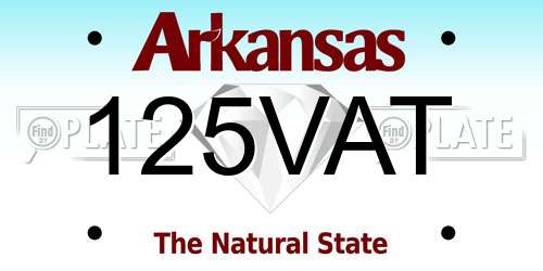 125VAT Arkansas License Plate