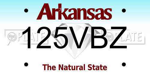 125VBZ Arkansas License Plate