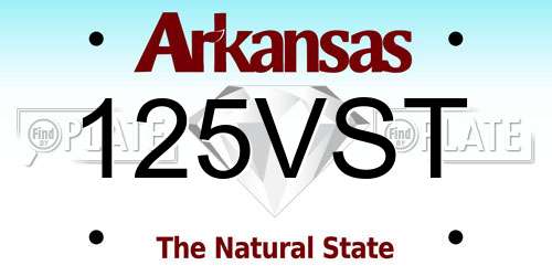 125VST Arkansas License Plate