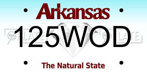125WOD Arkansas License Plate