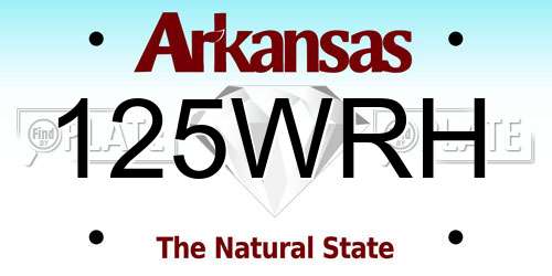 125WRH Arkansas License Plate