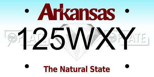 125WXY Arkansas License Plate