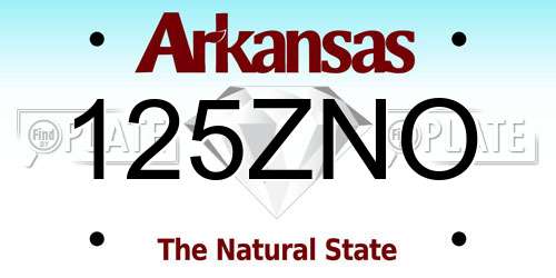 125ZNO Arkansas License Plate