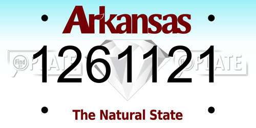1261121 Arkansas License Plate