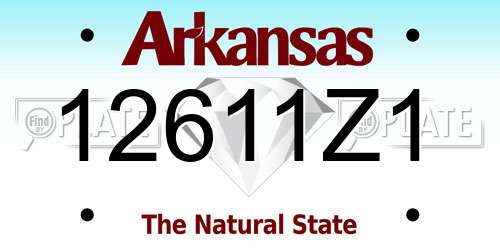 12611Z1 Arkansas License Plate