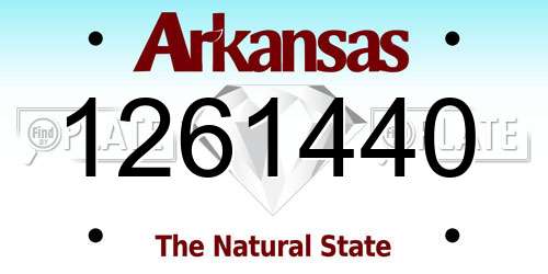1261440 Arkansas License Plate