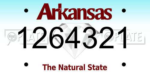 1264321 Arkansas License Plate