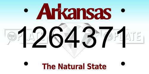 1264371 Arkansas License Plate