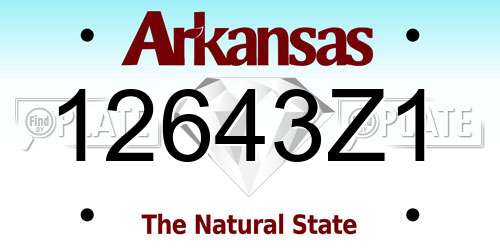 12643Z1 Arkansas License Plate