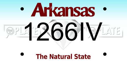 1266IV Arkansas License Plate