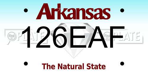 126EAF Arkansas License Plate