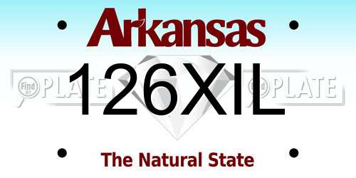 126XIL Arkansas License Plate