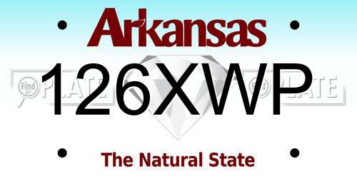 126XWP Arkansas License Plate