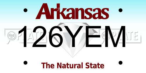 126YEM Arkansas License Plate