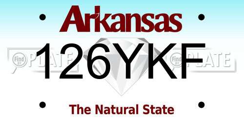 126YKF Arkansas License Plate
