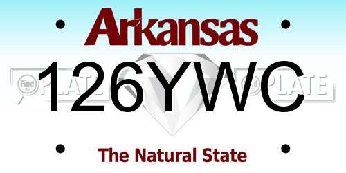 126YWC Arkansas License Plate